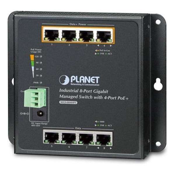 Planet WGS-804HPT netwerk-switch Managed Gigabit Ethernet (10/100/1000) Zwart Power over Ethernet (PoE)