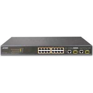 Planet FGSW-1816HPS netwerk-switch Managed L2 Fast Ethernet (10/100) Zwart Power over Ethernet (PoE)