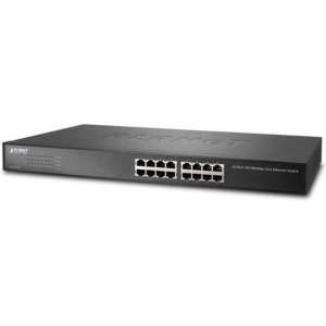 Planet FNSW-1601 netwerk-switch Unmanaged Fast Ethernet (10/100) Zwart 1U