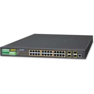 Planet IGS-5225-24P4S netwerk-switch Managed L2+ Gigabit Ethernet (10/100/1000) Zwart Power over Ethernet (PoE)