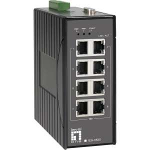 LevelOne IES-0820 netwerk-switch Unmanaged Fast Ethernet (10/100) Zwart