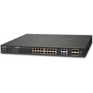 Planet GS-4210-16P4C netwerk-switch Managed L2+ Gigabit Ethernet (10/100/1000) Zwart 1U Power over Ethernet (PoE)