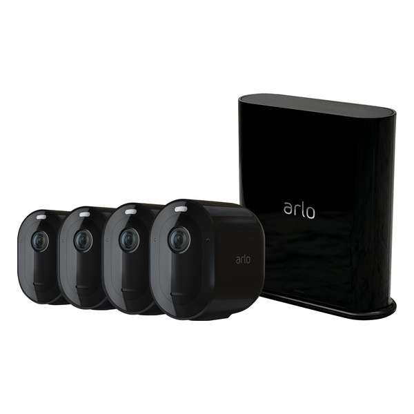 Arlo Pro 3 Draadloze IP-Camera's - Basisstation + 4 beveiligingscamera's - Zwart