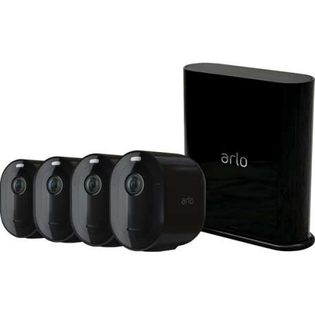 Arlo Pro 3 Draadloze IP-Camera's - Basisstation + 4 beveiligingscamera's - Zwart