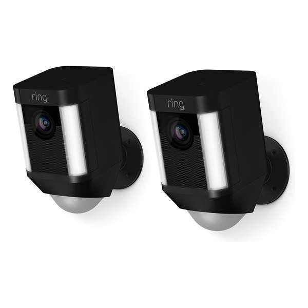 Ring Spotlight Cam - Beveiligingscamera - Met batterij - Zwart - 2 stuks