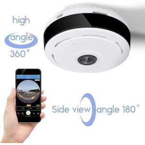 360 Graden Wifi Bewakingscamera voor aan de wand of plafond met nachtvisie