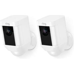 Ring Spotlight Cam - Beveiligingscamera - Met batterij - Wit - 2 stuks