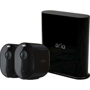 Arlo Pro 3 Draadloze IP-Camera's - Basisstation + 2 beveiligingscamera's - Zwart
