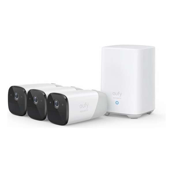 Eufycam 2 - 3 beveiligingscamera's / IP-camera's + basisstation - 365 dagen batterij - Voor binnen & buiten