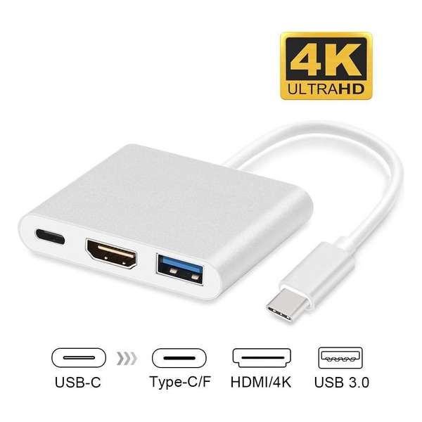 USB-C adapter voor Macbook met USB, HDMI, USB-C