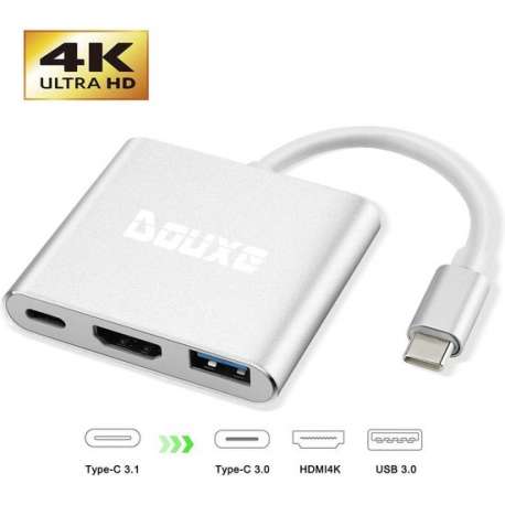USB-C hub naar HDMI (4K/30hz), 3.0 USB en USB C door Douxe©