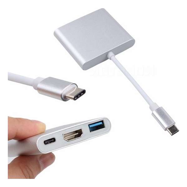 3.1 USB Type-C naar HDMI Multiport Adapter voor MacBook - Zilver