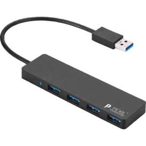 PEXIL USB hub 3.0 4 Poorten - Zwart