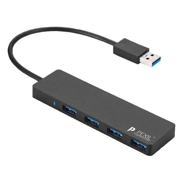 PEXIL USB hub 3.0 4 Poorten - Zwart
