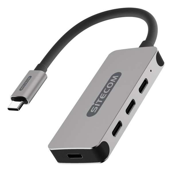 Sitecom CN-385 - USB-C naar 4x USB-C Hub - Grijs