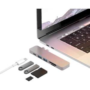 iMounts Macbook USB-C hub - USB - SD - Silver