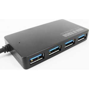 USB 3.0 HUB 4 poorts 5Gbps - Zwart
