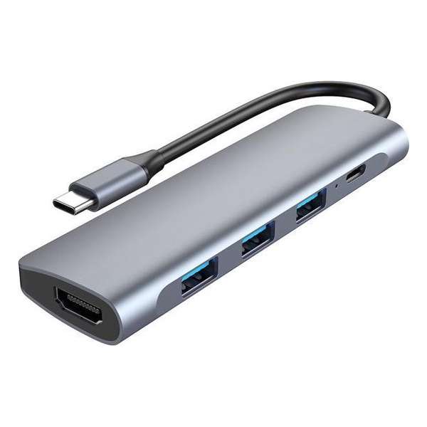 Maxxions USB C HDMI Hub - USB C naar USB A Dock - HDMI 4K - Aluminium - Space Grey
