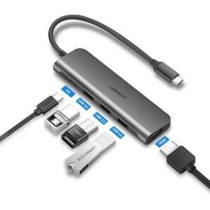 USB-C Hub voor MacBook (Thunderbolt 3) met HDMI 4K, 3x USB3.0 en USB-C oplaadpoort