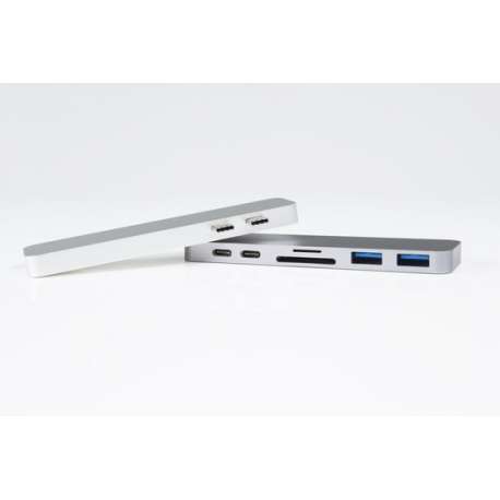 Hyper DUO USB-C adapter voor MacBook Pro - Zilver