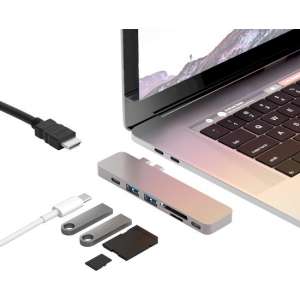 iMounts USB-C hub Macbook Air/Pro - HDMI -  Thunderbolt 3 - Silver