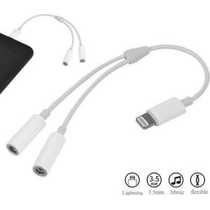 Lightning compatible 3.5mm jack Headphone splitter voor iPhone / iPod / iPad