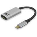 ACT AC7010 kabeladapter/verloopstukje USB-C HDMI Grijs