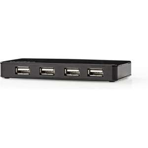 Nedis USB hub met 7 poorten - USB2.0 - externe voeding / zwart - 0,80 meter