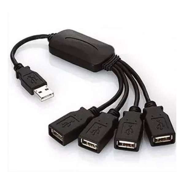 USB hub | 4 poorten | USB 2.0 | Plug & play | Busgevoed | Zwart