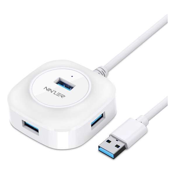 Ninzer® USB 3.0 HUB Adapter met 4 USB aansluitingen | Wit