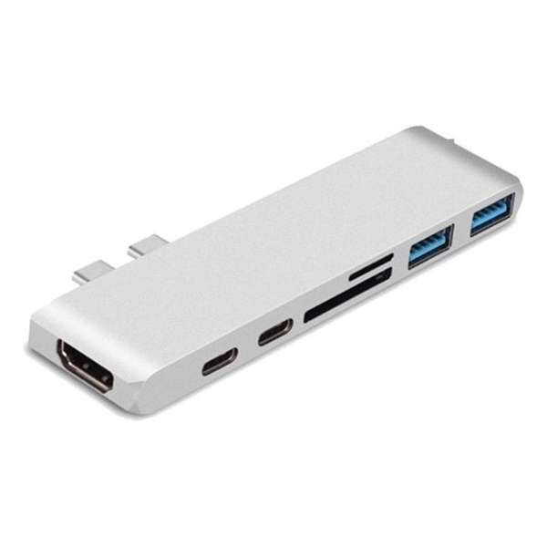 USB-C Hub Adapter 7-in-1 - voor MacBook Pro & MacBook Air - Zilver