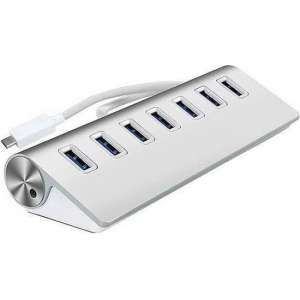 USB Type C (3.1) Naar USB 3.0 Hub / Splitter / Kabel Adapter Verdeler - Voor o.a. Apple Macbook & Chromebook - 7 Poorts