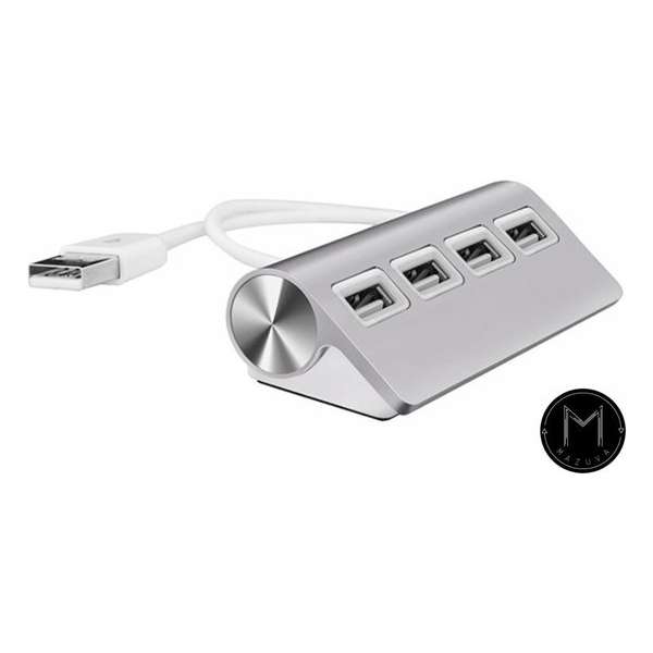 Mazuva | 4 in 1 USB HUB | Splitter | Switch | Space Grey | Zilver