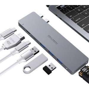8 in 2 USB C Adapter Hub voor MacBook Air / Pro | Thunderbolt 3 / HDMI 4K / USB-C / USB-A / SD & Micro SD | Docking Station