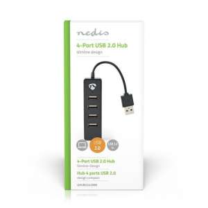 USB Hub - 4-Port - USB 2.0 - Zwart