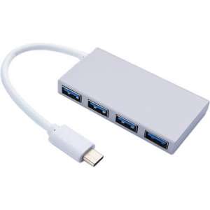 Maxxions USB C naar USB A Adapter Hub - USB Type C 3.1 Hub met 4x USB 3.0 poort - Aluminium - Grijs
