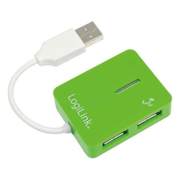 USB-HUB LogiLink "Smile" 4-Port zonder Voeding groen