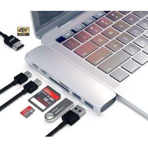 USB c adapter | 7 poorts | TF SD HDMI USB 3.0 | Macbook Pro - Zilver