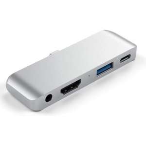 MMOBIEL 4 in 1 USB Type C Hub voor Macbook Pro - Air (2016 tot 2019) - Dual Type C Adapter met Thunderbolt 3 - Aluminium GRIJS