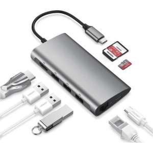SBVR 8 in 1 USB Type - C Hub - Mulitport Adaparter 4K HMDI / Ethernet / 3* USB 3.0 / Micro SD / SD / USB-C
