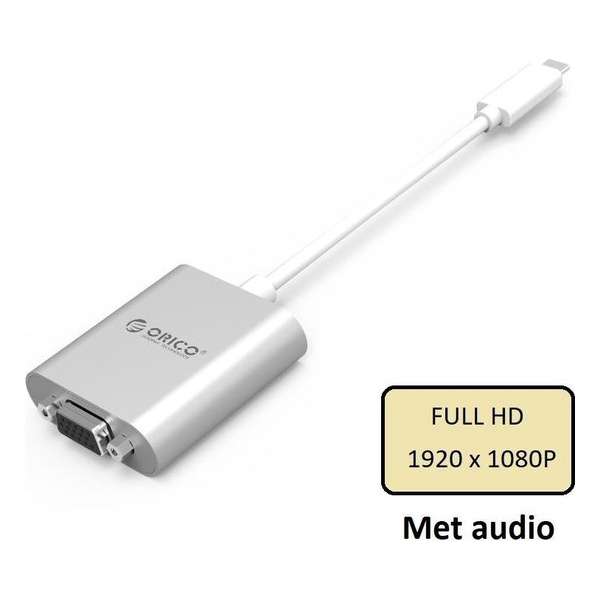 Orico USB-C naar VGA adapter  Full HD - Aluminium - Zilver