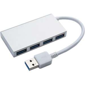 Maxxions Aluminium USB Hub - 4x USB 3.0 - Aluminium - Zilver
