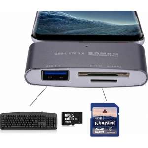 3-in-1 USB-C / Type-C naar USB 3.0 + Micro SD + SD OTG COMBO-adapterkaartlezer voor tablet, smartphone, pc