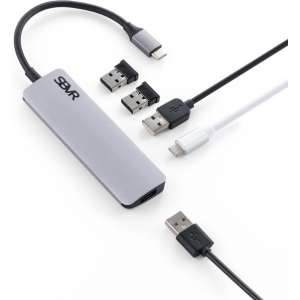 SBVR 5 in 1 Aluminium Type C Hub - 4x USB 3.0 / Micro USB