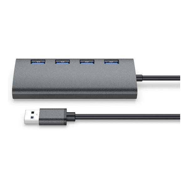 Maxxions Aluminium USB Hub - 4x USB 3.0 - Aluminium - Zwart