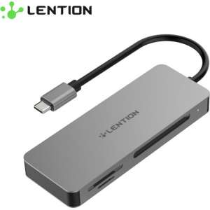 Lention - Premium USB-C 3 in 1 Hub - SD kaartlezer - Micro Kaartlezer - CF Kaartlezer - Macbook/Laptop CB-TP-C12-GRY