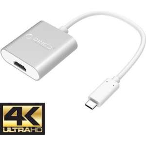 Orico USB-C naar 4K HDMI adapter  Ultra HD - Aluminium - Zilver