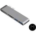 Mazuva | 6 in 1 USB-C HUB | Voor Apple MacBook|USB-C |Thunderbolt | 2x USB 3.0 | MicroSD Reader | SD Reader|