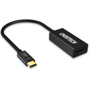 Choetech - USB-C naar HDMI adapter - 4K resolutie - 15CM kabel - Zwart