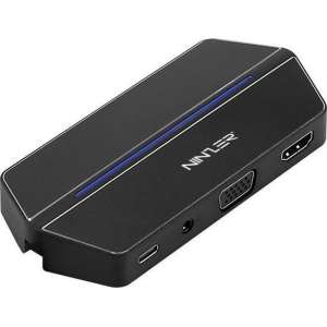Ninzer® 8-in-1 USB C, Type C Dock naar VGA, HDMI, Micro SD, SD, USB 3.0